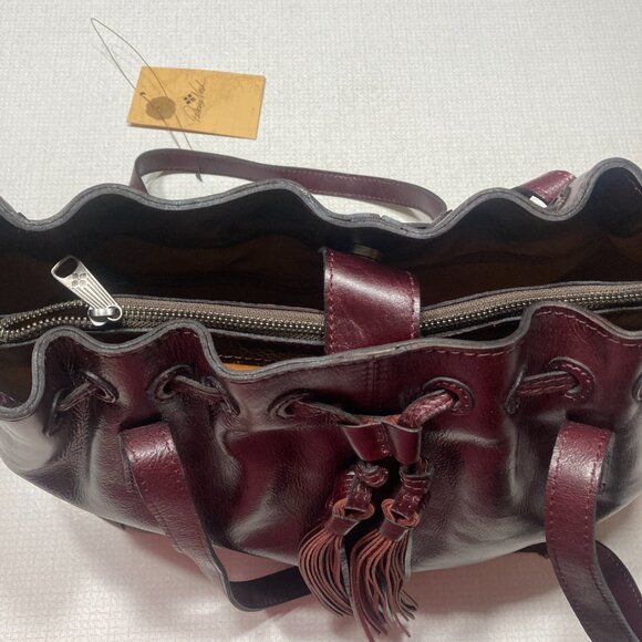 NWT Large Gorgeous Patricia Nash Plum Leather Satchel - Picture 7 of 14